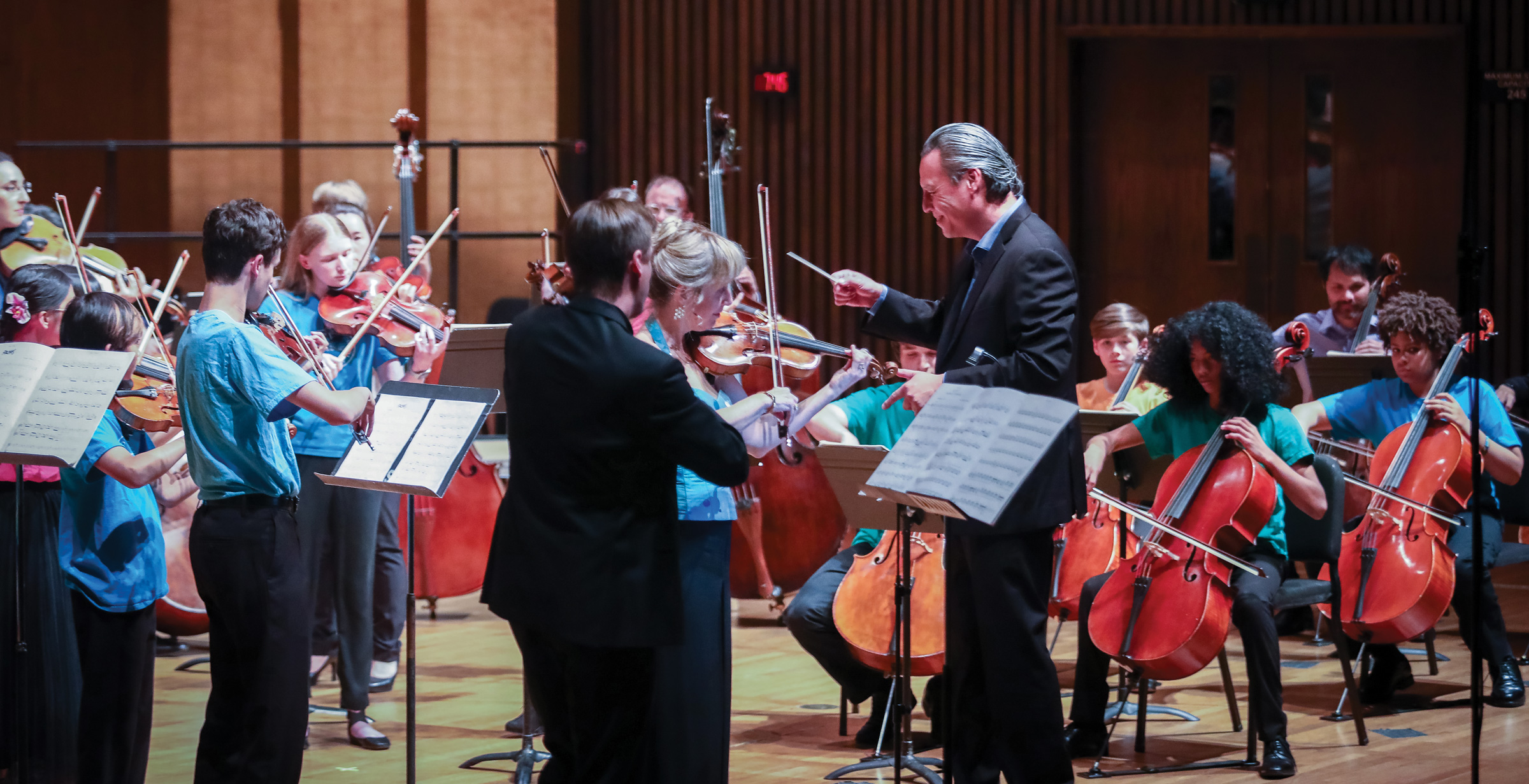 Eugene Sor conduct the world premiere of Arches by Samuel Adams at Hertz Hall.