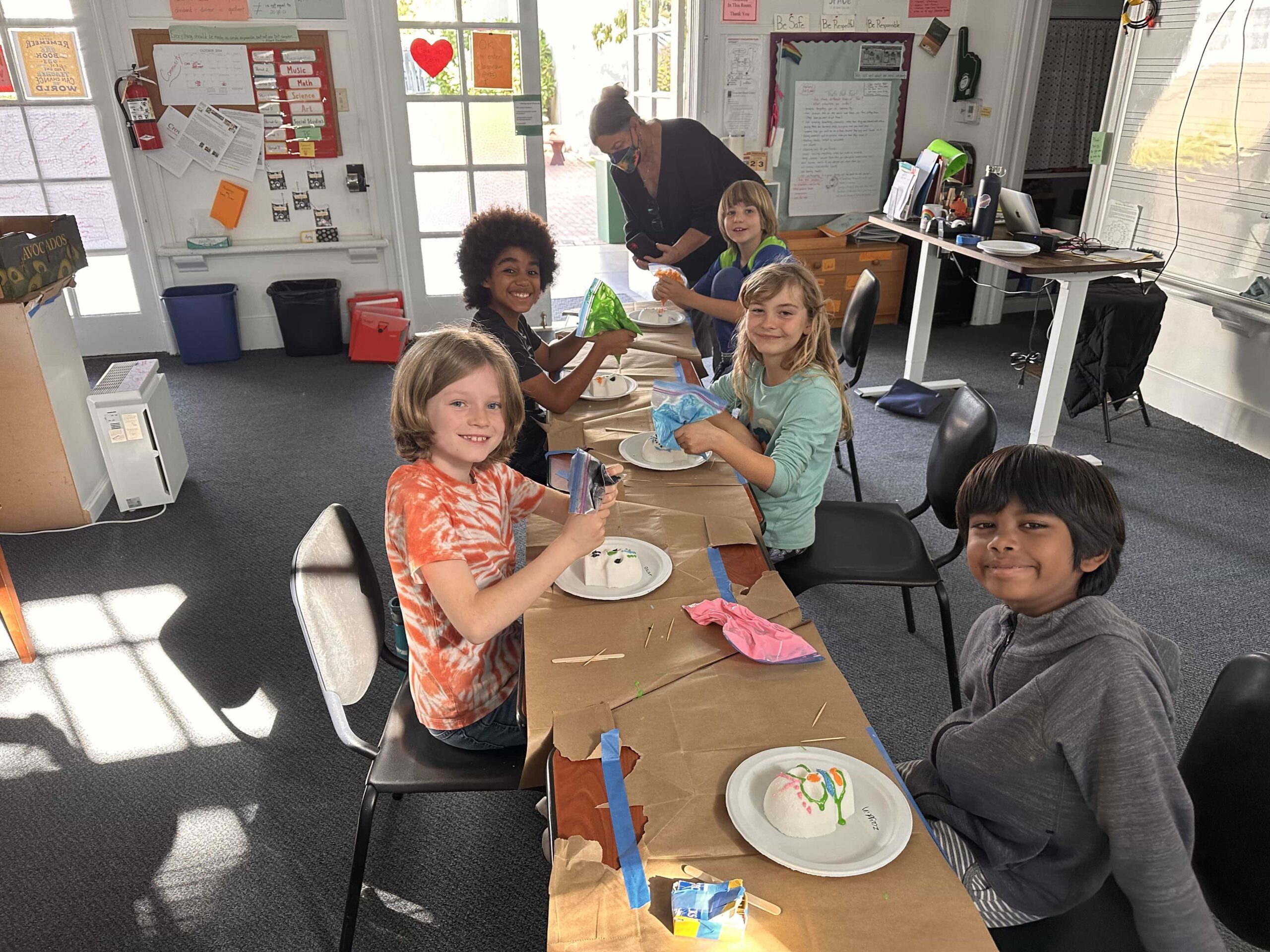 Decorating sugar skulls